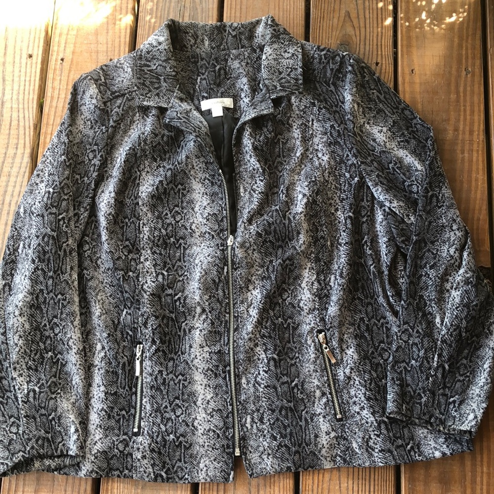 Dressbarn Python Print Zip Jacket - image 1